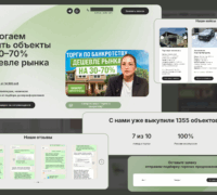 Новый сайт для агентских услуг по торгам с видео и кейсами